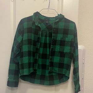 Green crop plaid